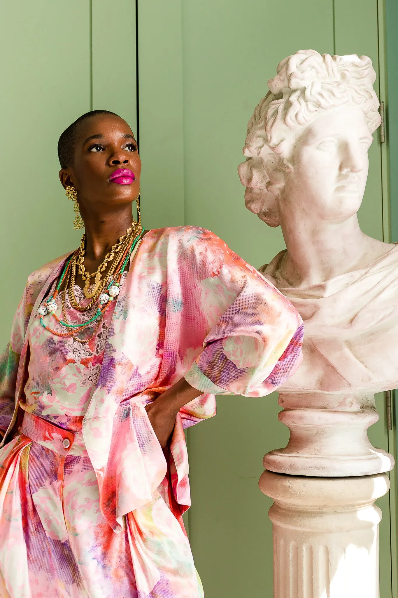 Parallèle Floral Silk Three-Piece Leisure Set