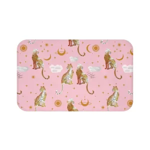 Pink Leopards Microfiber Bath Mat