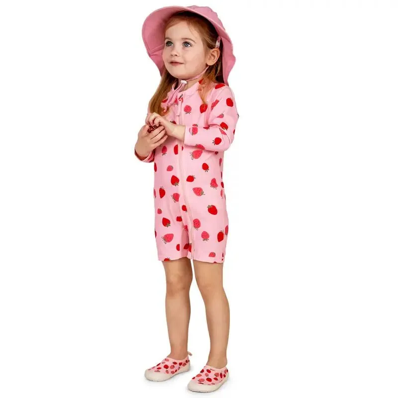 Pink Strawberry |  1-pc Girls' UV Suimsuit