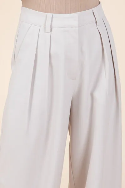 Pintuck Detail High Rise Pants