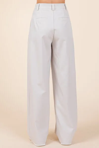 Pintuck Detail High Rise Pants