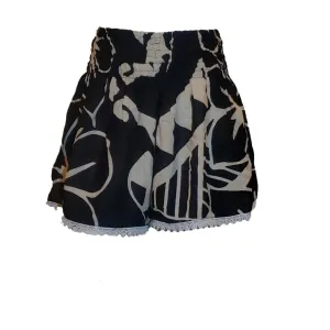 Plus Short - Hawaiian Turtle - Black and Cream