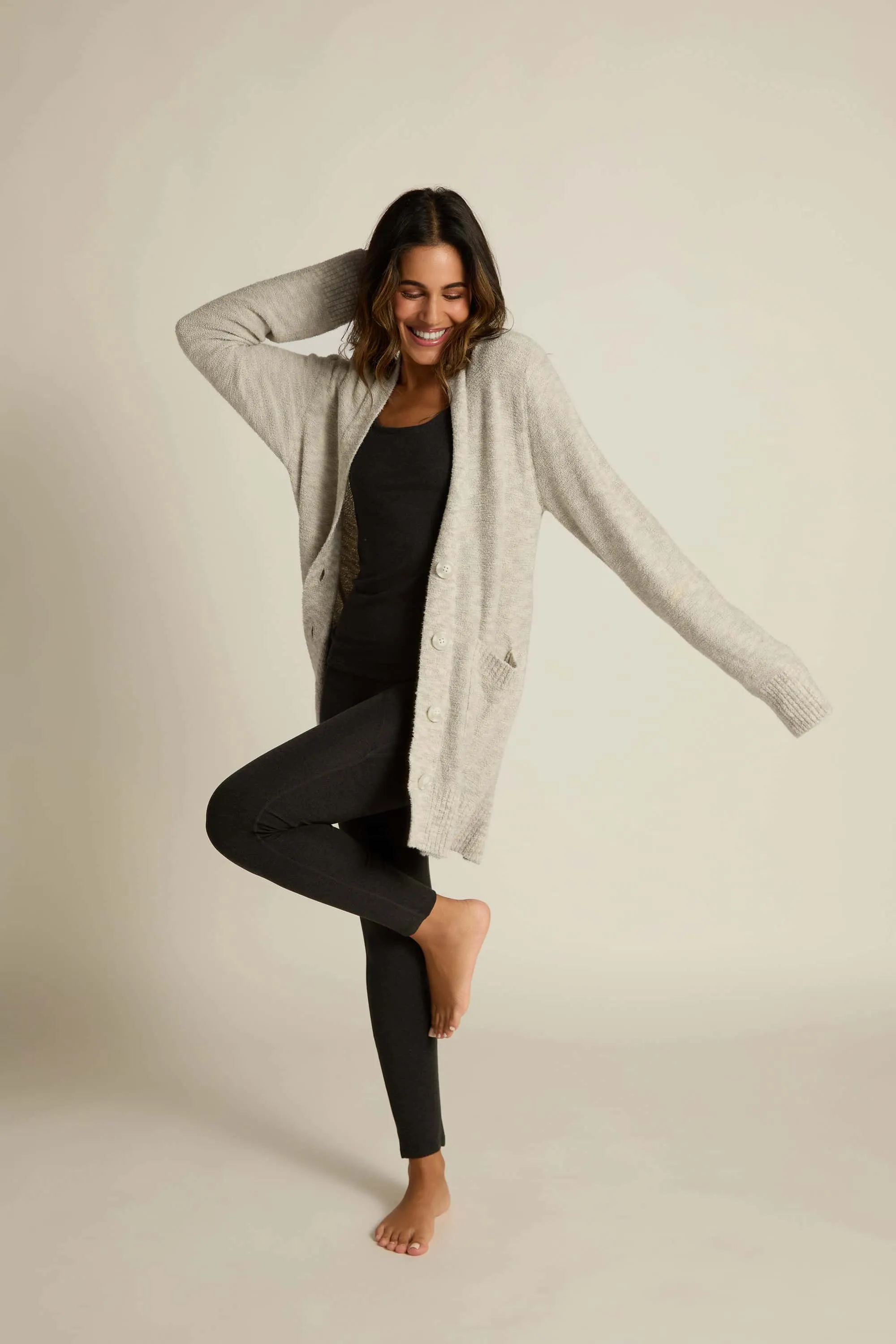 Plush Button-Up Cardigan