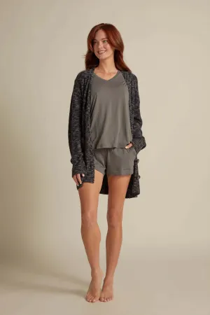 Plush Button-Up Cardigan