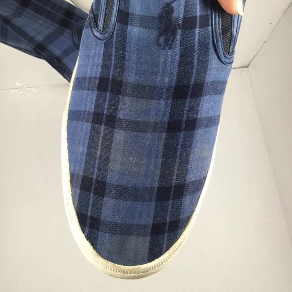 Polo by Ralph Lauren Vaughn Slip On Sneakers Blue/Black Size 14