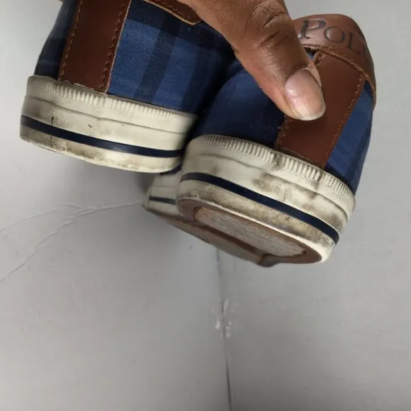 Polo by Ralph Lauren Vaughn Slip On Sneakers Blue/Black Size 14