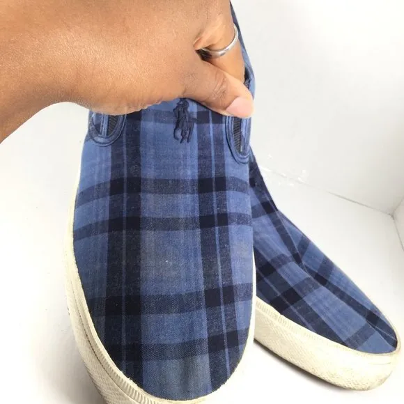 Polo by Ralph Lauren Vaughn Slip On Sneakers Blue/Black Size 14