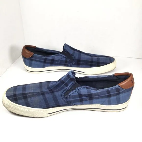 Polo by Ralph Lauren Vaughn Slip On Sneakers Blue/Black Size 14