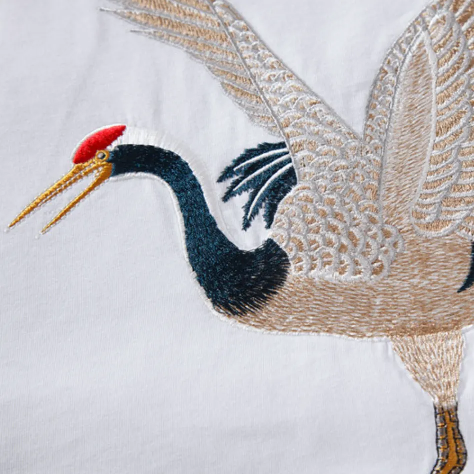 "CRANE" T-shirt Noir Oversize Brodé - URB1™