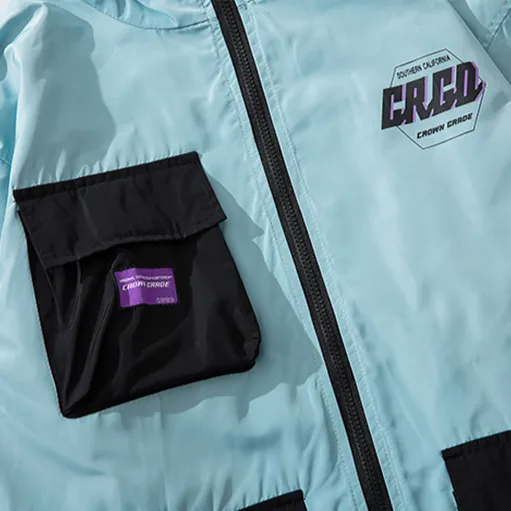 "CRGD" Veste Coupe Vent Bleu Streetwear - URB1™