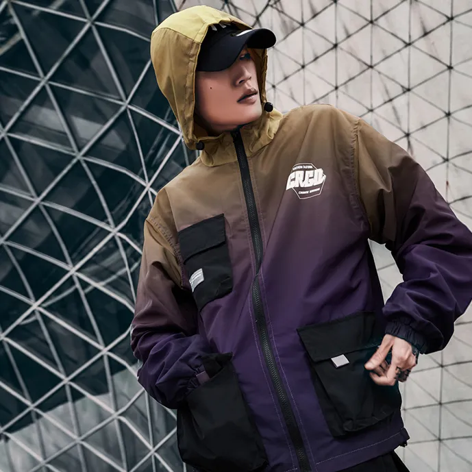 "CRGD" Veste Coupe Vent Bleu Streetwear - URB1™