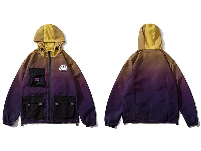 "CRGD" Veste Coupe Vent Bleu Streetwear - URB1™