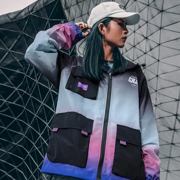 "CRGD" Veste Coupe Vent Bleu Streetwear - URB1™