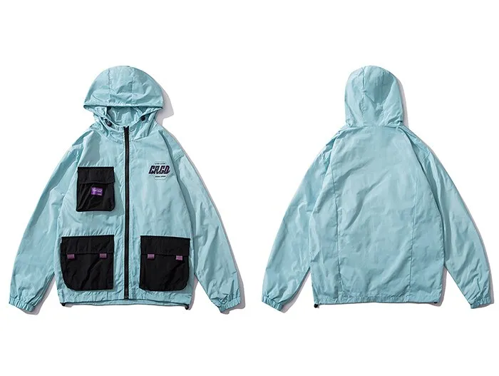 "CRGD" Veste Coupe Vent Bleu Streetwear - URB1™