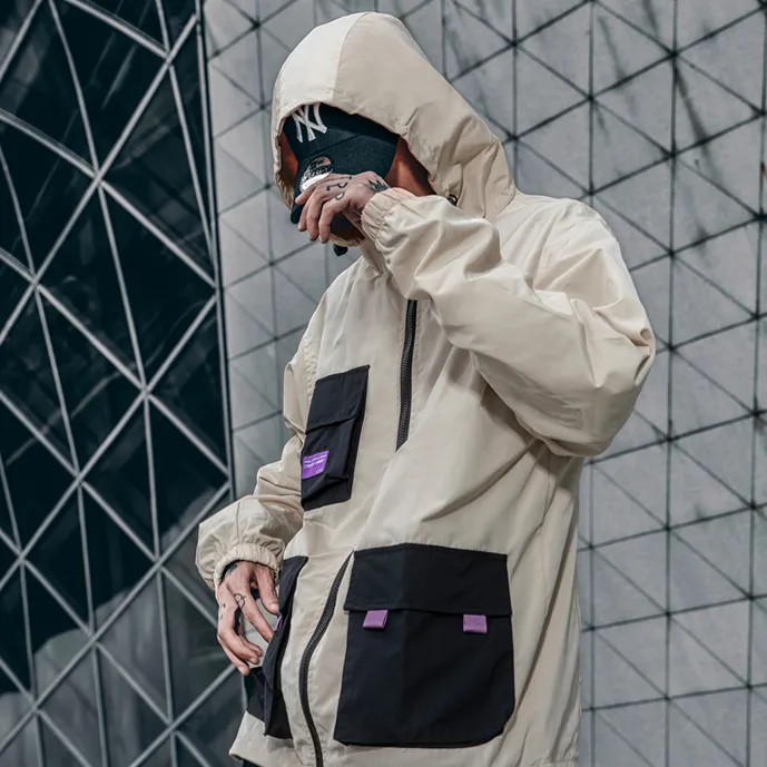 "CRGD" Veste Coupe Vent Bleu Streetwear - URB1™
