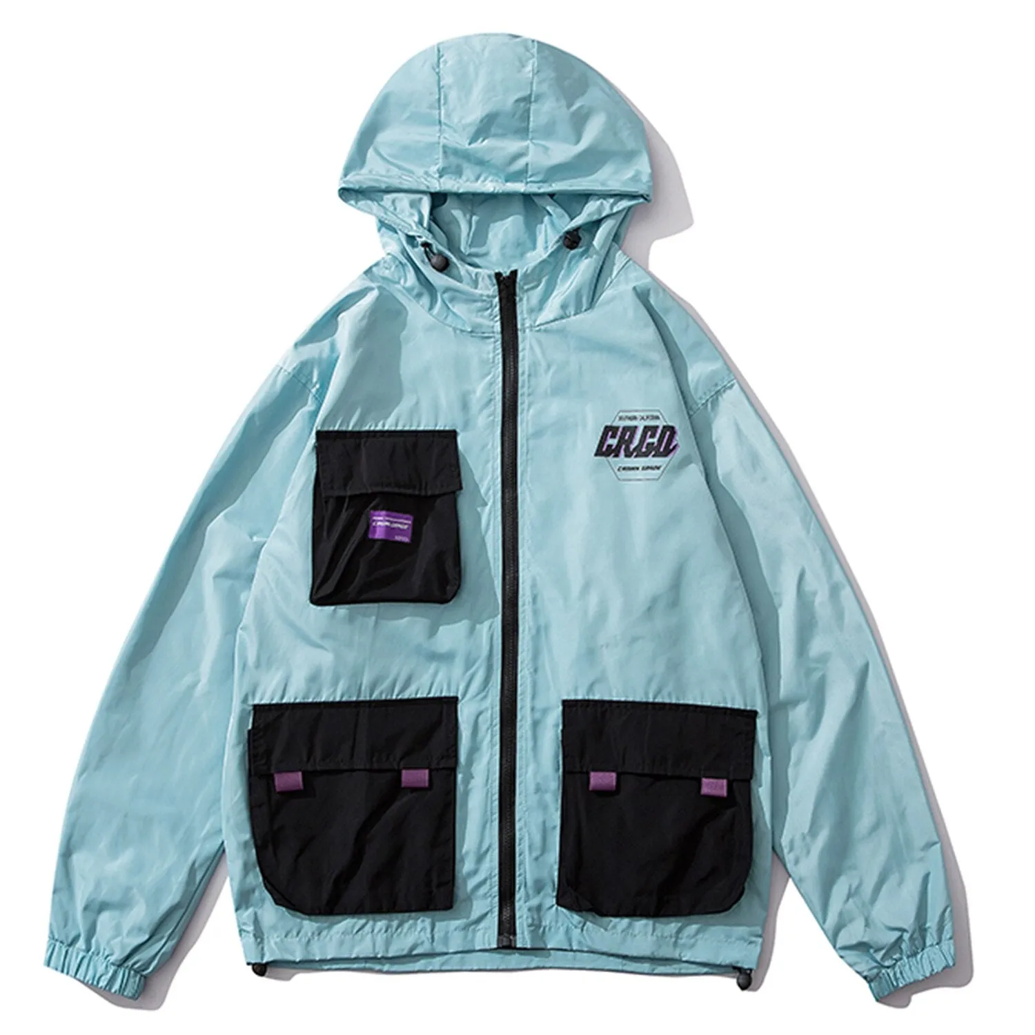 "CRGD" Veste Coupe Vent Bleu Streetwear - URB1™