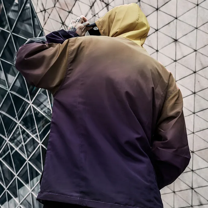 "CRGD" Veste Coupe Vent Bleu Streetwear - URB1™