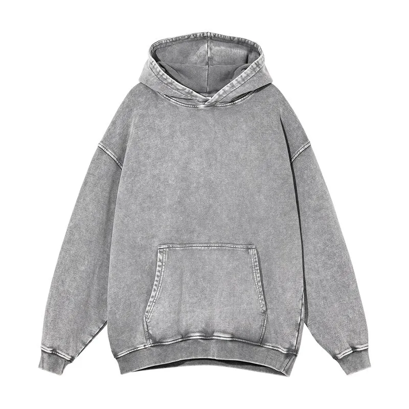 "DLVD" Sweat-shirt Hoodie à capuche Délavé Gris Clair - URB1™