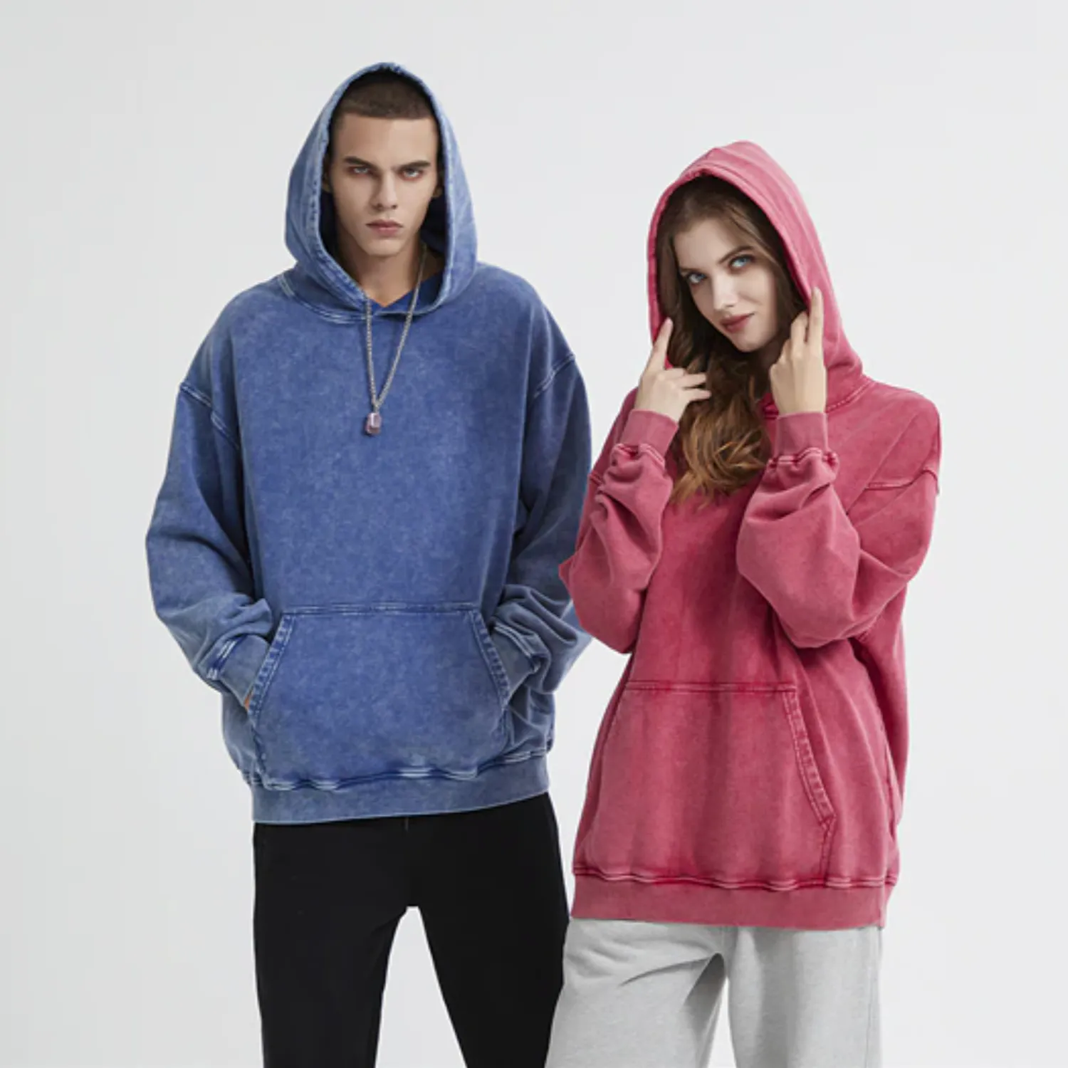 "DLVD" Sweat-shirt Hoodie à capuche Délavé Gris Clair - URB1™