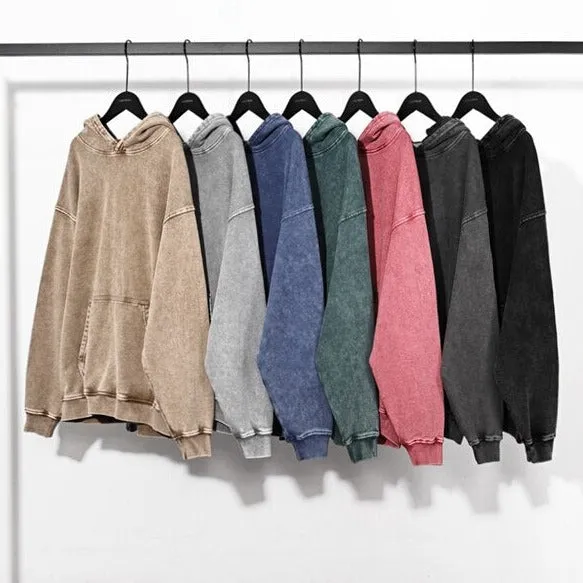 "DLVD" Sweat-shirt Hoodie à capuche Délavé Gris Clair - URB1™