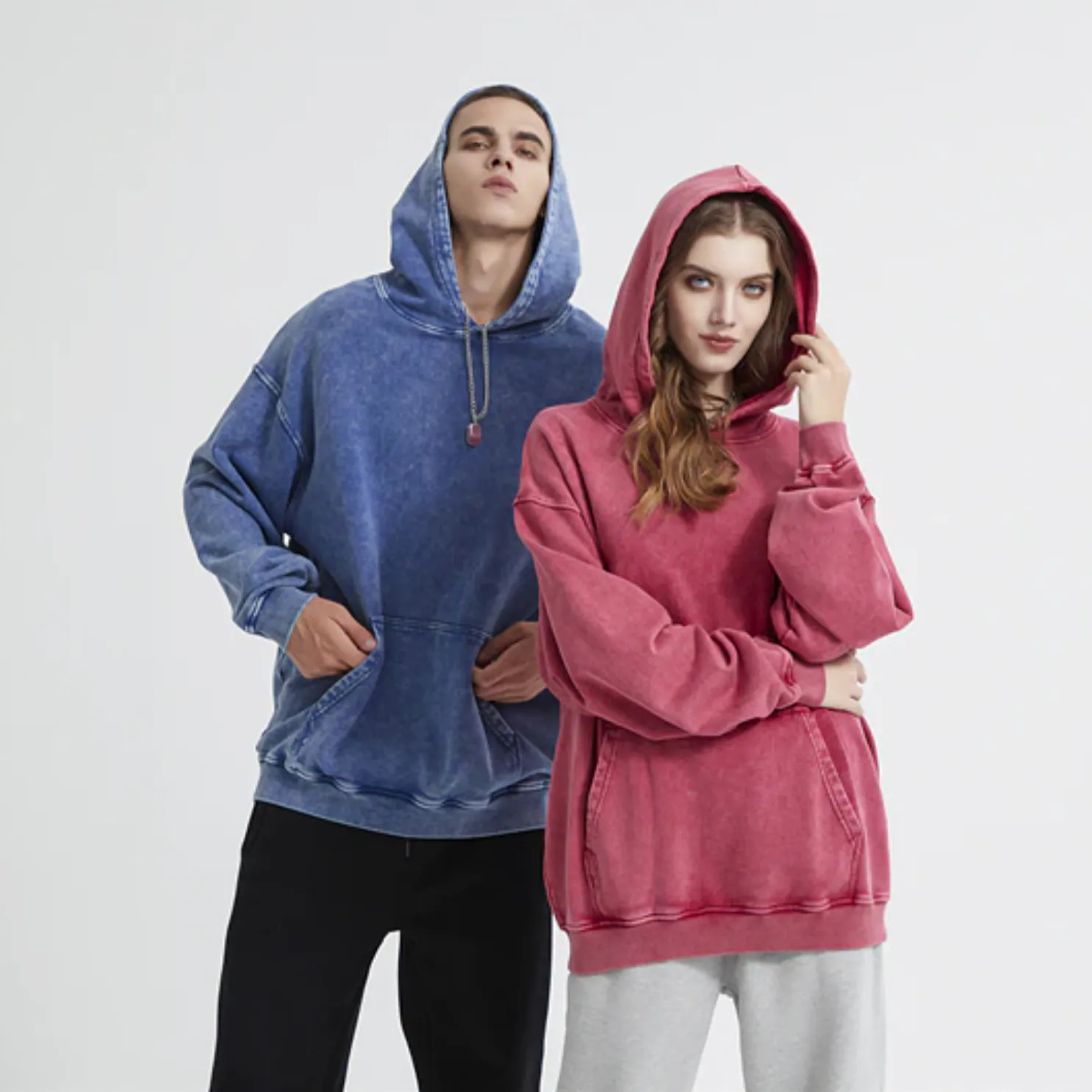 "DLVD" Sweat-shirt Hoodie à capuche Délavé Gris Clair - URB1™