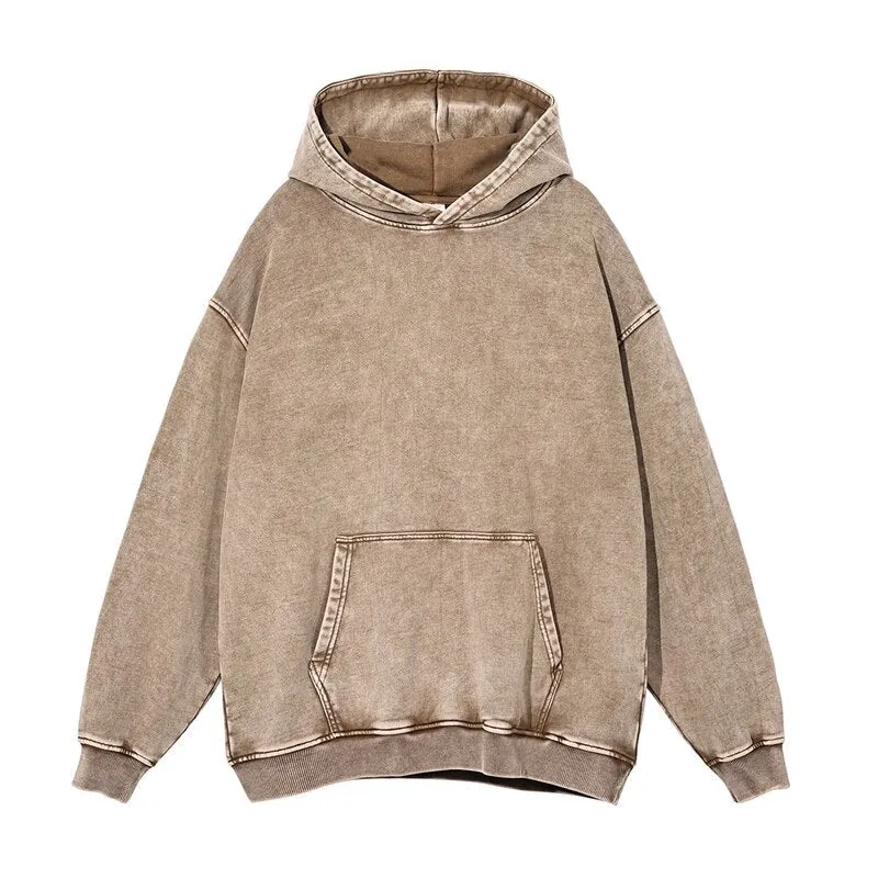 "DLVD" Sweat-shirt Hoodie à capuche Délavé Gris Clair - URB1™