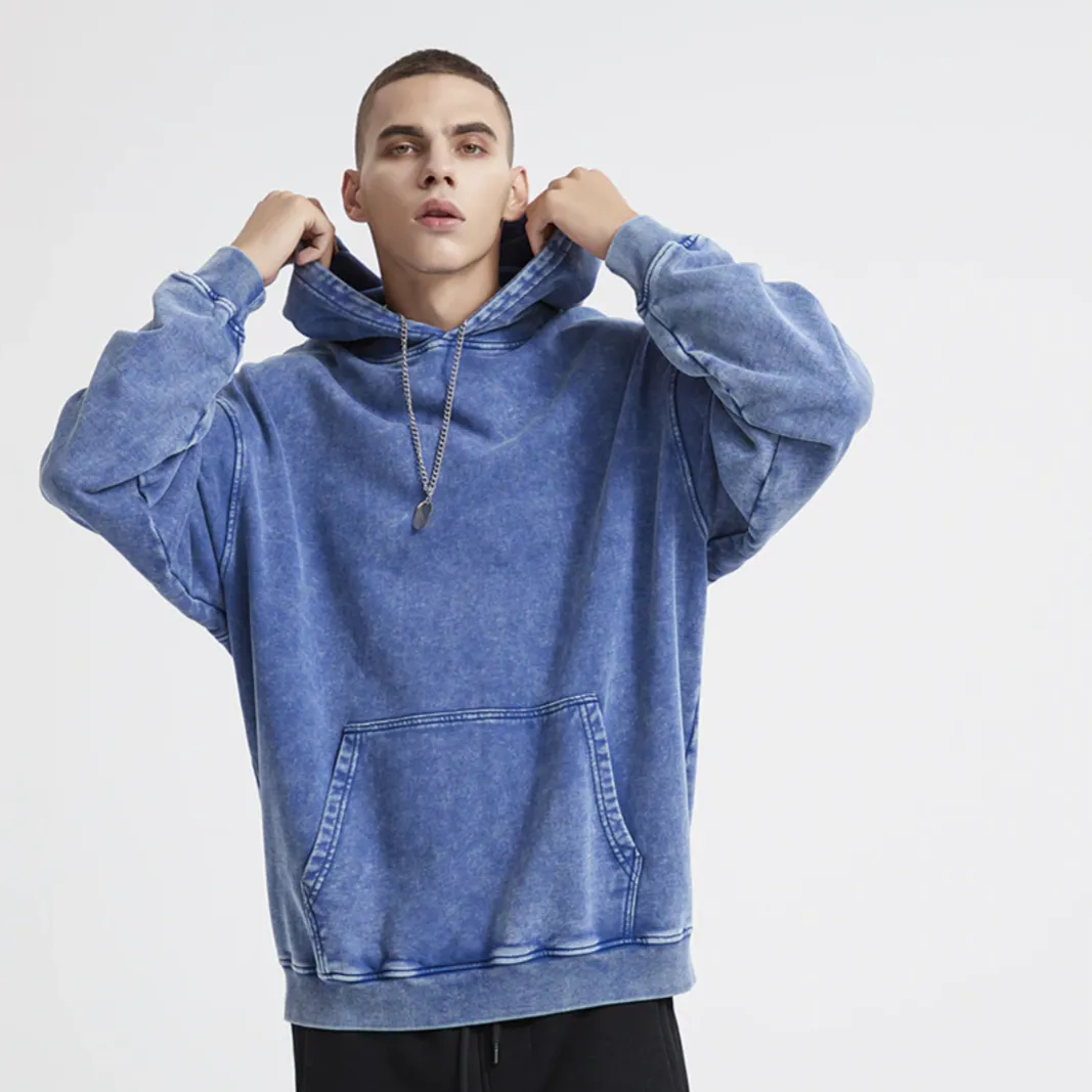 "DLVD" Sweat-shirt Hoodie à capuche Délavé Gris Clair - URB1™