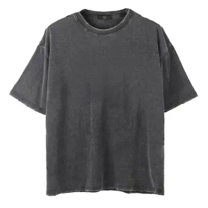 "DLVD" T-shirt Oversize Rétro Délavé Gris Foncé - URB1™