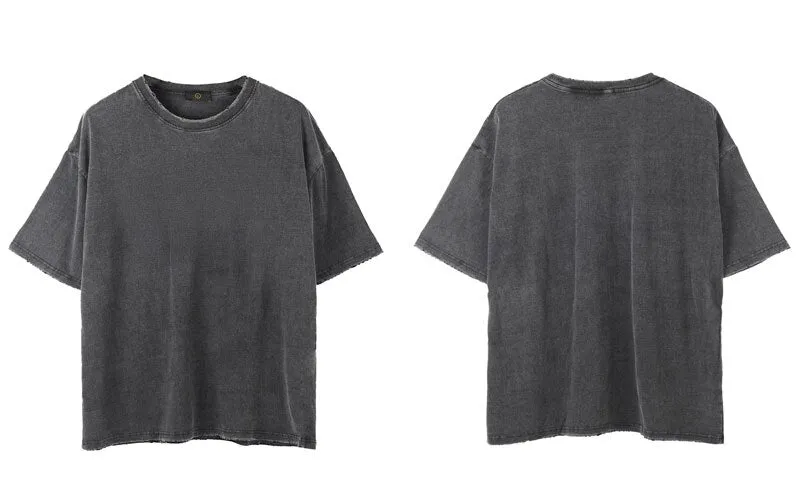 "DLVD" T-shirt Oversize Rétro Délavé Gris Foncé - URB1™