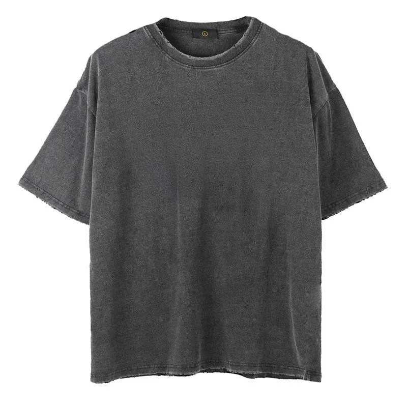 "DLVD" T-shirt Oversize Rétro Délavé Gris Foncé - URB1™