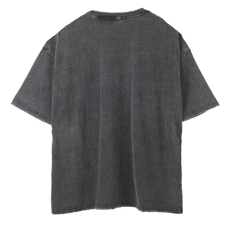 "DLVD" T-shirt Oversize Rétro Délavé Gris Foncé - URB1™