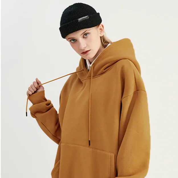 "ESSENTIAL" SWEATSHIRT JAUNE MOUTARDE HOODIE À CAPUCHE - URB1™