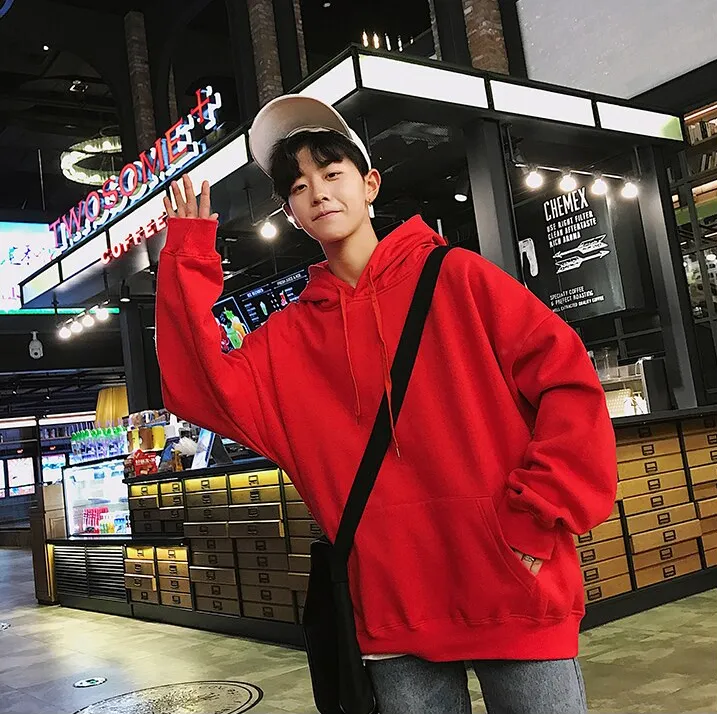 "ESSENTIAL" Sweatshirt Rouge Hoodie à Capuche - URB1™