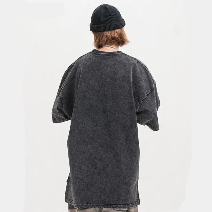 "GRAVE DIGGER" T-shirt Noir Oversize Imprimé - URB1™