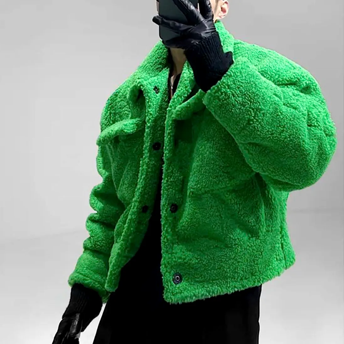 "JCKD" Manteau Veste Imitation Mouton Marron - URB1™