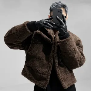 "JCKD" Manteau Veste Imitation Mouton Marron - URB1™