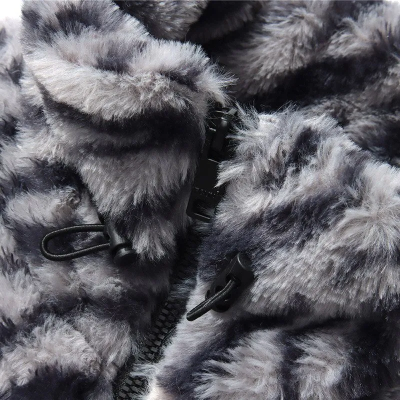 "ORIGINAL" Veste Gilet en fourrure Zébré Noir - URB1™
