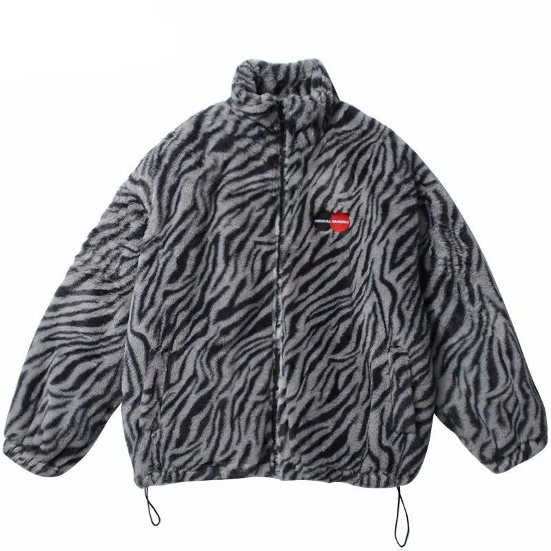 "ORIGINAL" Veste Gilet en fourrure Zébré Noir - URB1™
