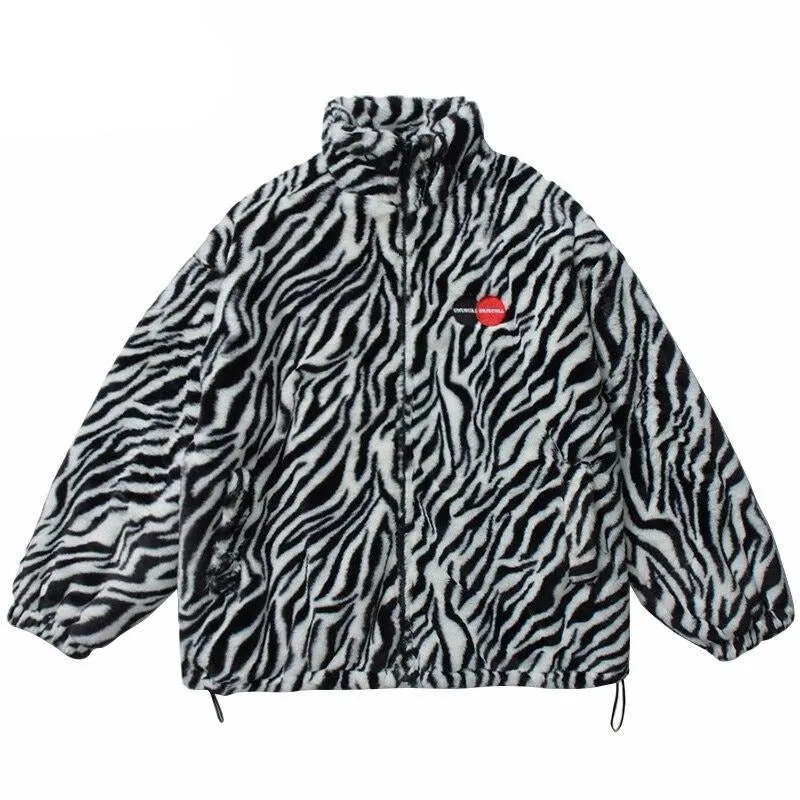 "ORIGINAL" Veste Gilet en fourrure Zébré Noir - URB1™