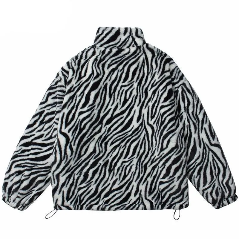 "ORIGINAL" Veste Gilet en fourrure Zébré Noir - URB1™