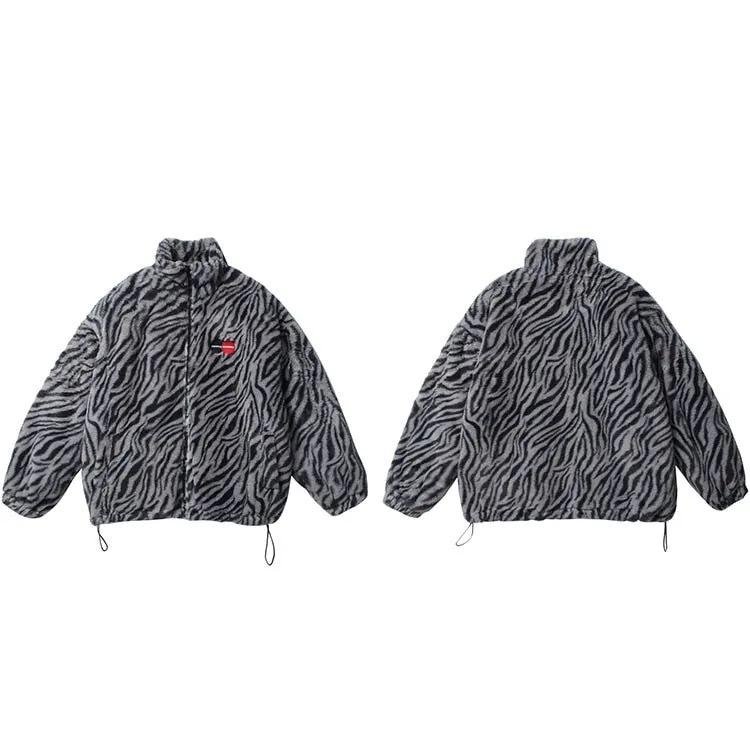 "ORIGINAL" Veste Gilet en fourrure Zébré Noir - URB1™