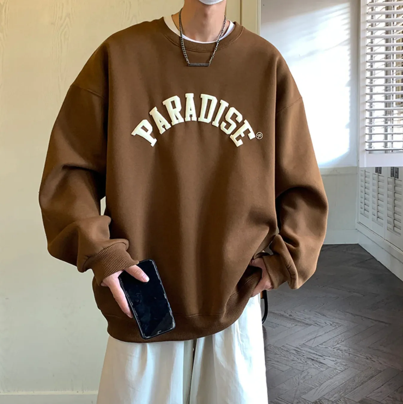 "PARADISE" Sweat-shirt Hoodie Vintage Imprimé Noir - URB1™