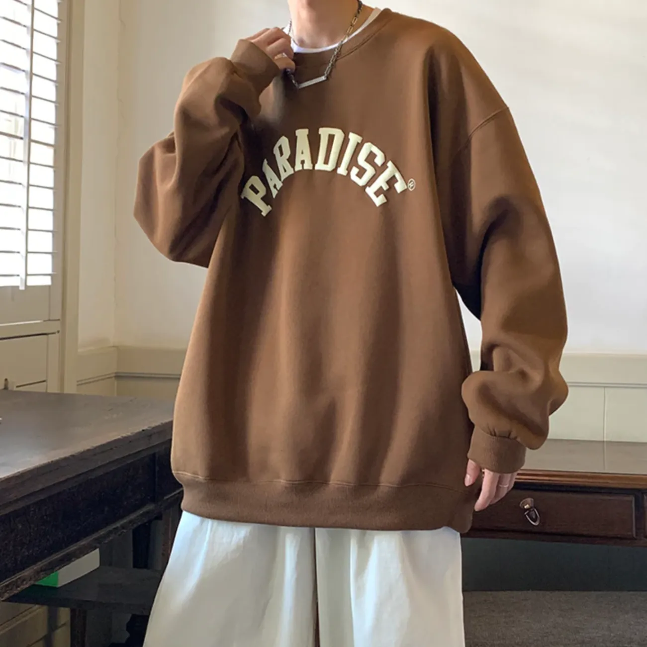 "PARADISE" Sweat-shirt Hoodie Vintage Imprimé Noir - URB1™