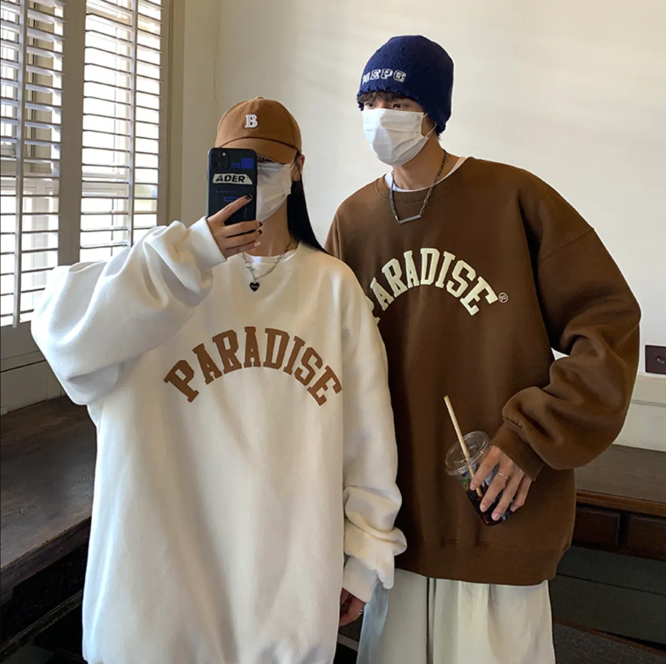 "PARADISE" Sweat-shirt Hoodie Vintage Imprimé Noir - URB1™