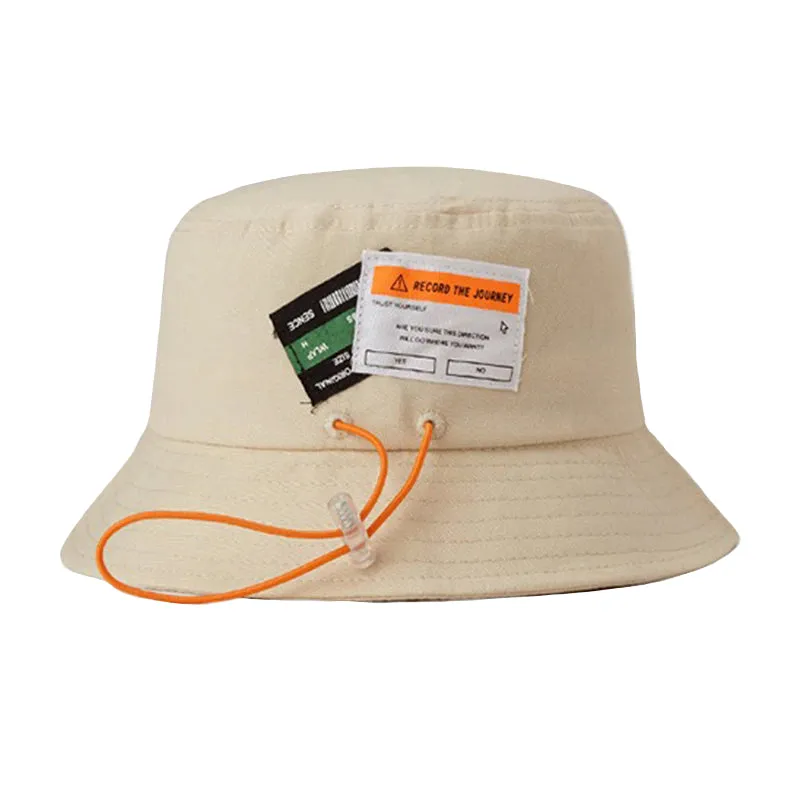 "RECORD" Chapeau Bob Beige Brodé Streetwear - URB1™