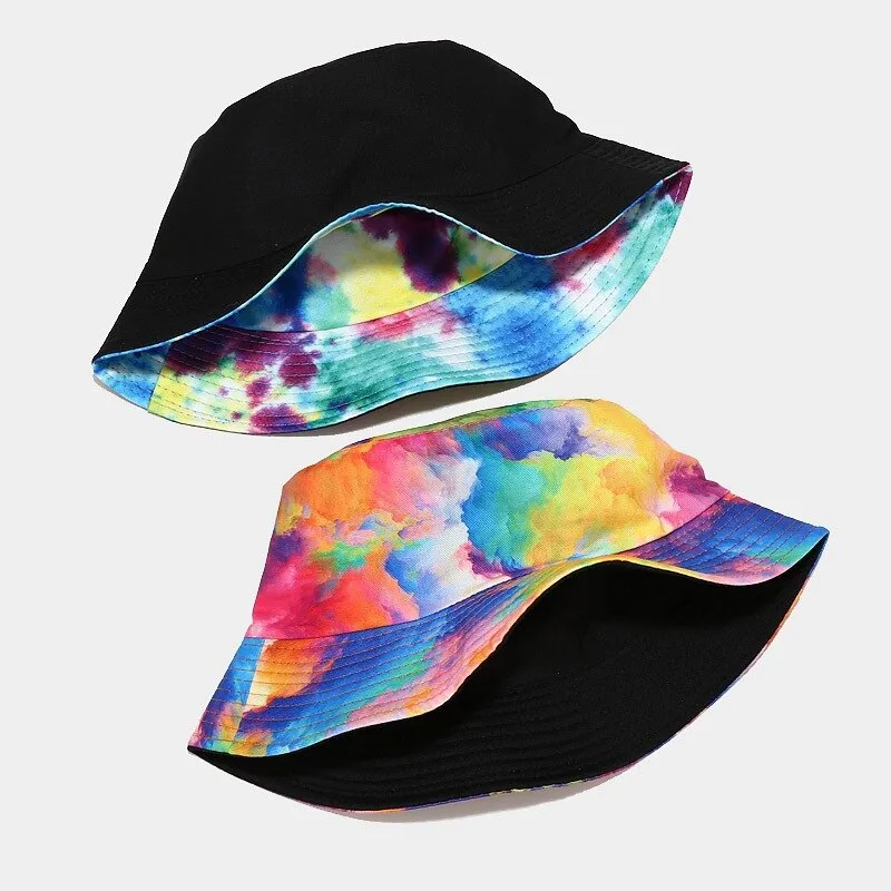 "TIE AND DYE" Chapeau Bob Imprimé Gris Délavé - URB1™