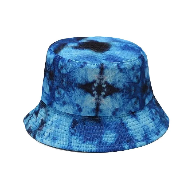 "TIE AND DYE" Chapeau Bob Imprimé Jaune Bleu Vert - URB1™