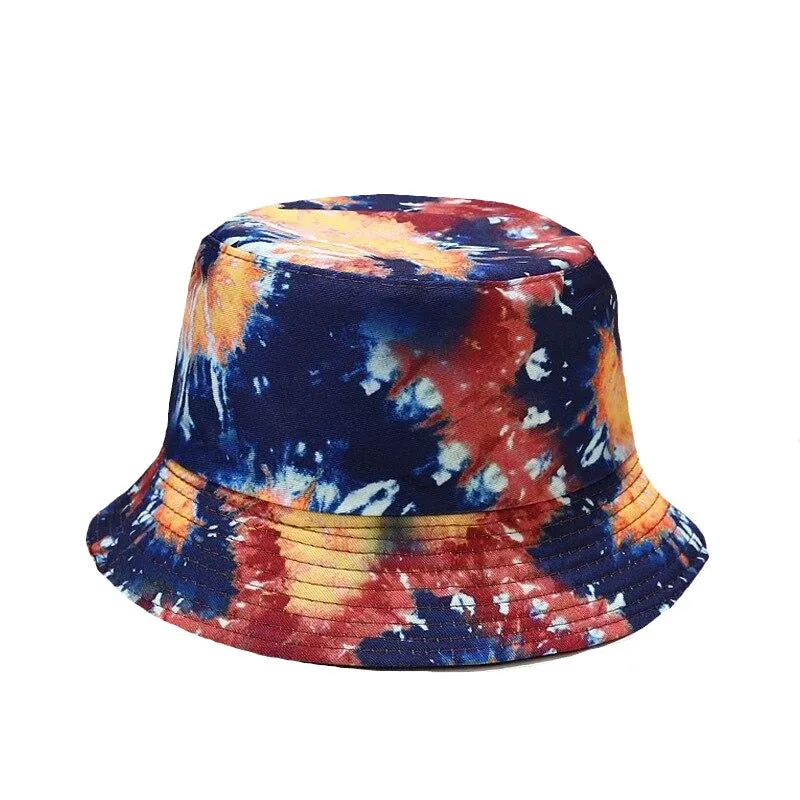 "TIE AND DYE" Chapeau Bob Imprimé Jaune Bleu Vert - URB1™