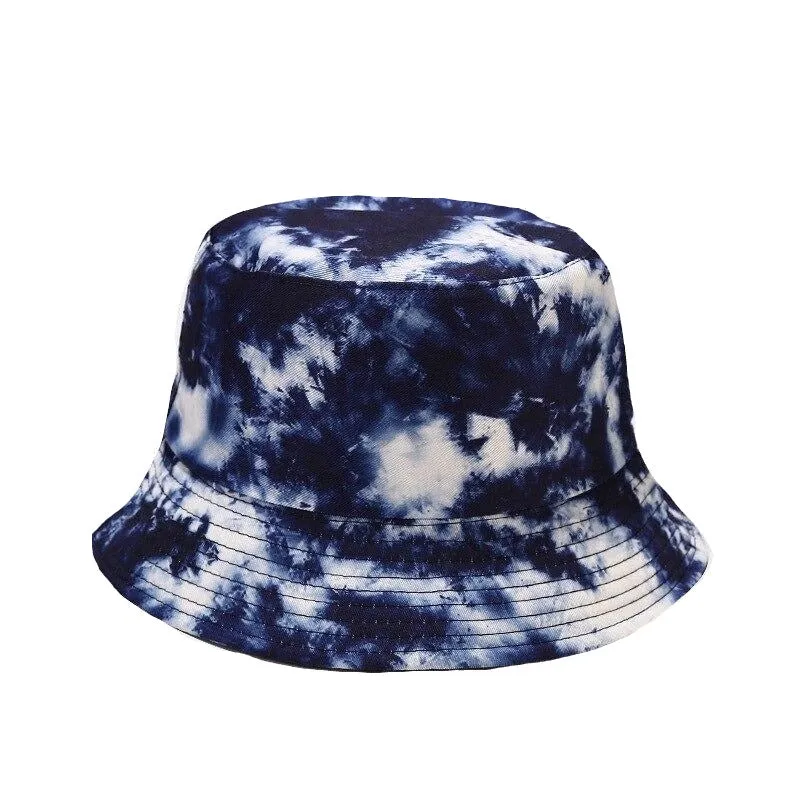 "TIE AND DYE" Chapeau Bob Imprimé Jaune Bleu Vert - URB1™