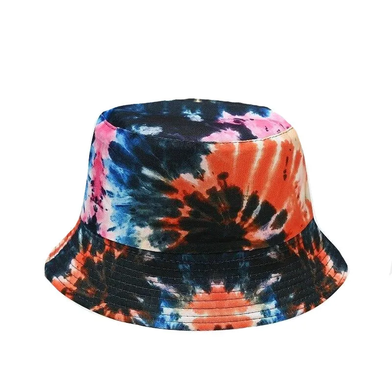"TIE AND DYE" Chapeau Bob Imprimé Jaune Bleu Vert - URB1™